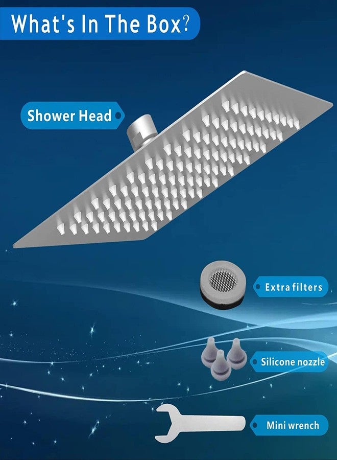 ENNIUS Stainless Steel Shower Head - 4 Inch Slim Overhead Rain Shower With Adjustable Steel Design For Bathroom (Shower Only) - Image 3